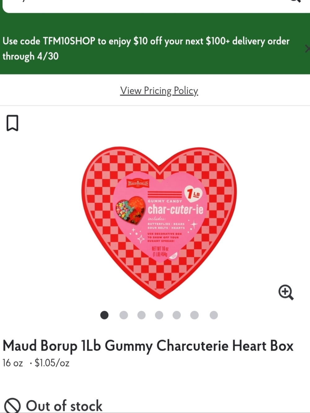 Maud Borup 1Lb Gummy Charcuterie Heart Box